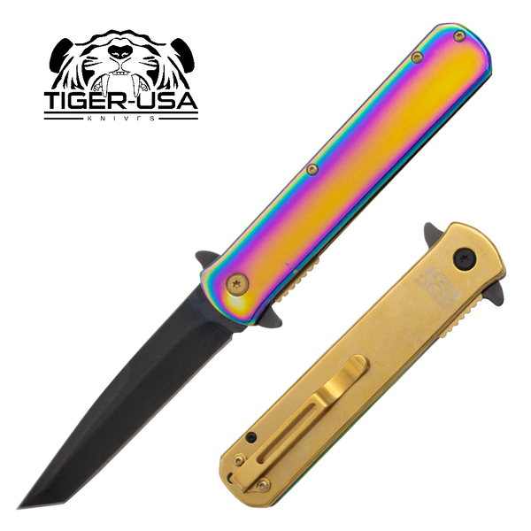 Tiger USA Rainbow Folding Knife Skulls – Panther Wholesale