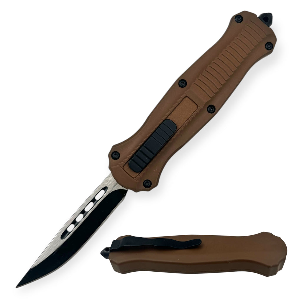 7.75 inch Otf Brown  Drop Point  w/ Nylon Sheath