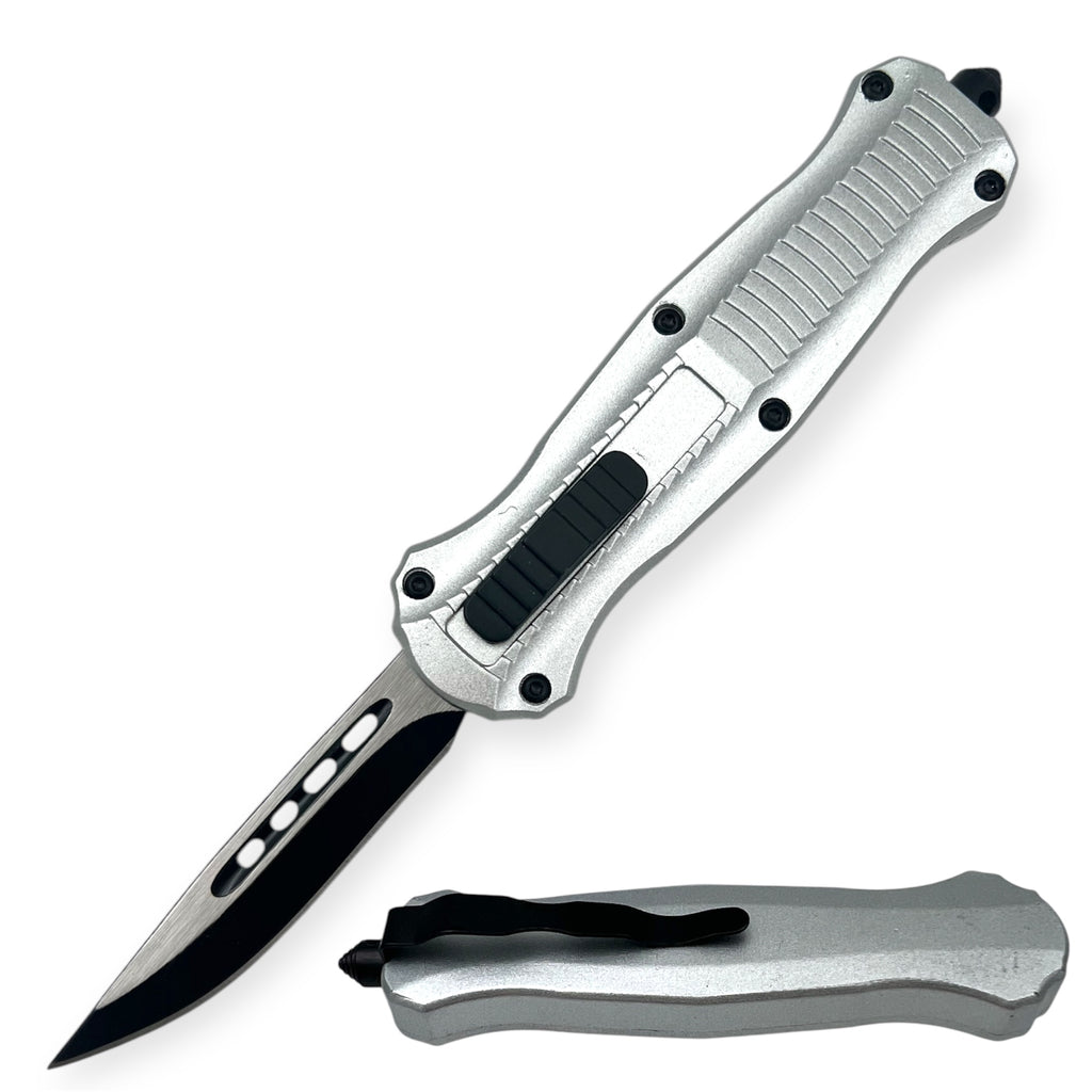 7.75 inch Otf Silver Drop Point  w/ Nylon Sheath