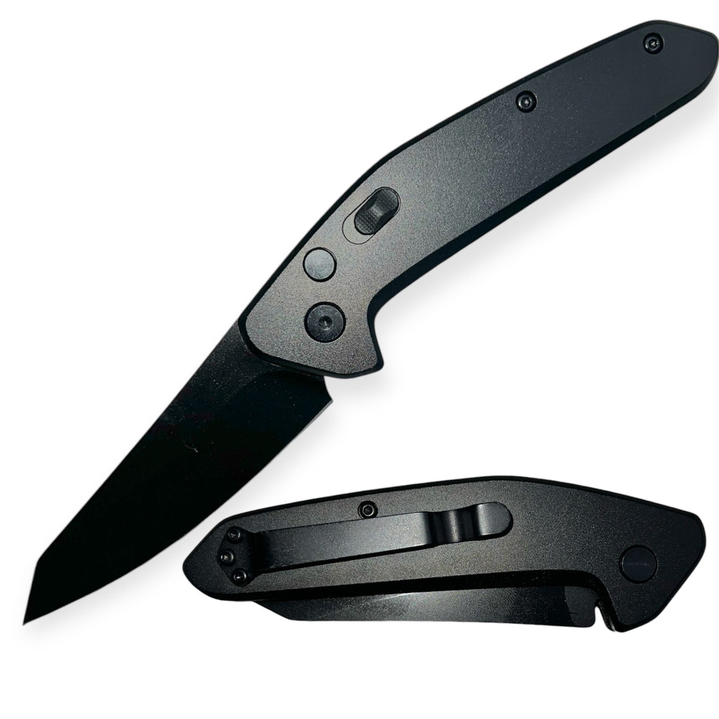 Tactical Side Open Full Auto With Safety Folding  knives Black