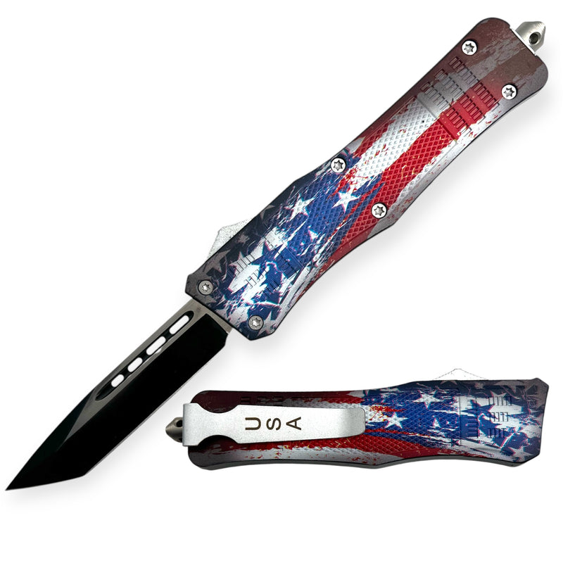 9.5 inch Heavy Duty OTF American Flag   Tanto Blade