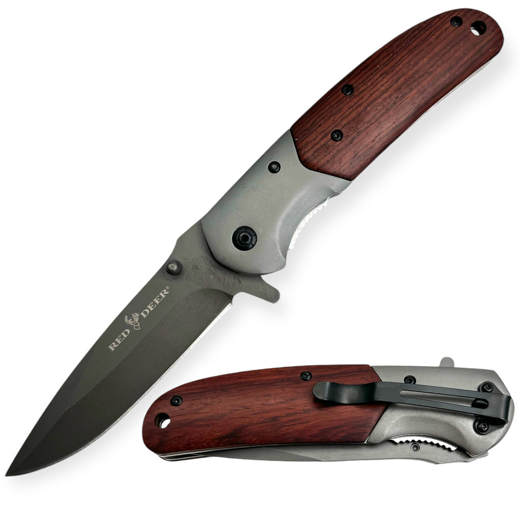 Red Deer®  Dark Wooden Handle Knife