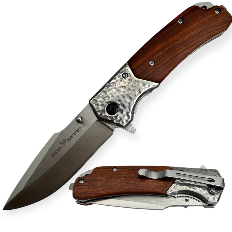 Red Deer®  Wooden Handle/Silver Knife