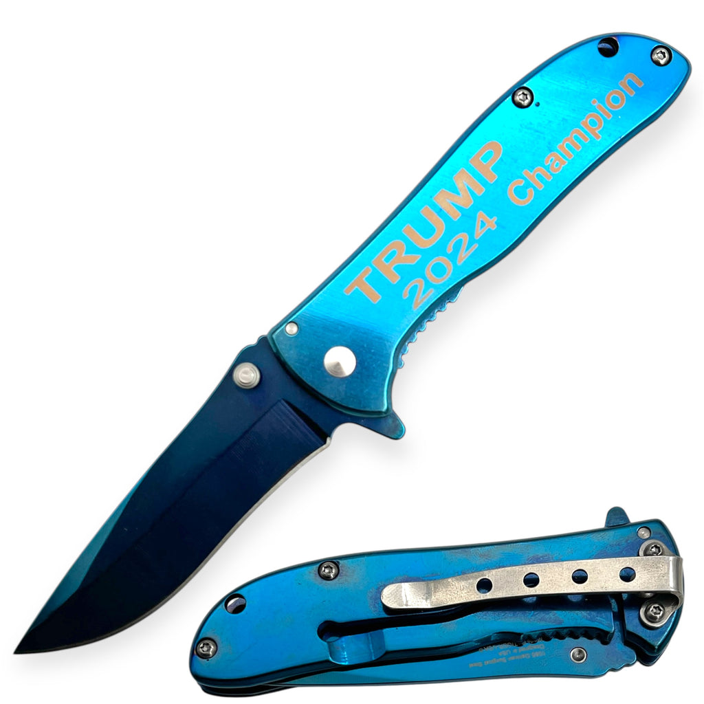 Spring Assisted Folding Knife - Blue (SJ-1020-BL) TM2024