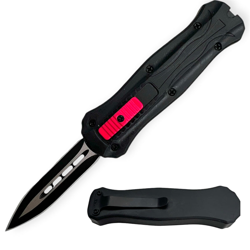 Miniature OTF Automatic Knife - Pink and Black