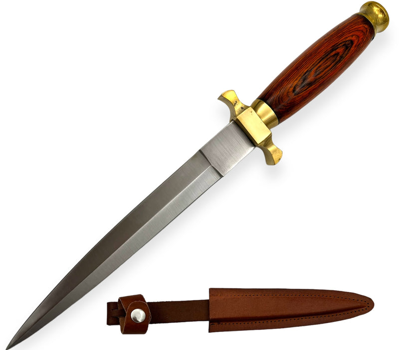 12.5 Inch Red Deer® Hunting Knife Double Edged Orange Wood