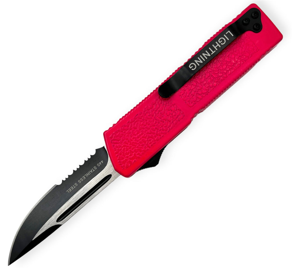 Lighting OTF Knife Pink with case