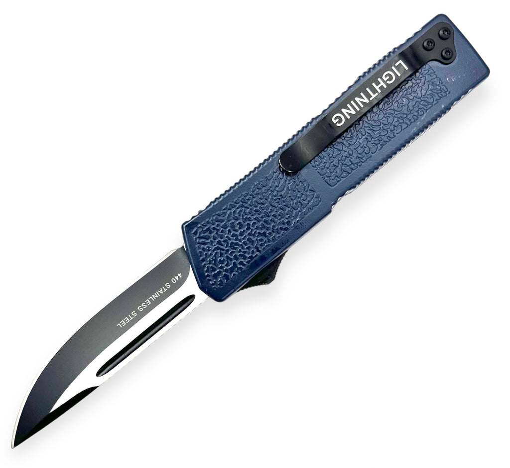 Lighting OTF Knife Dark Blue with case