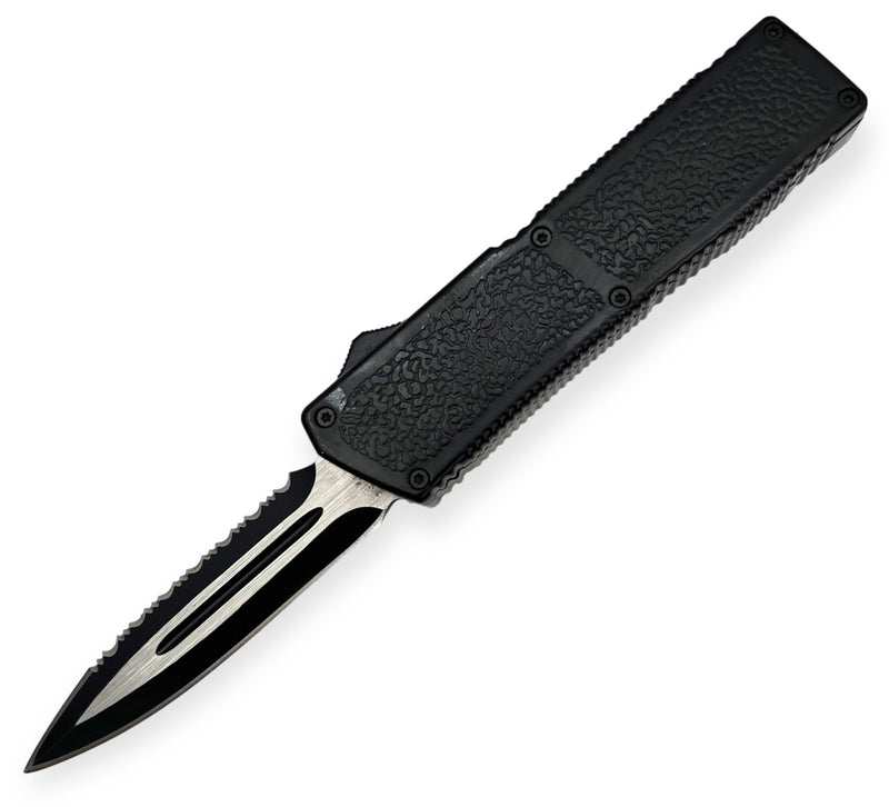 Lighting OTF Knife Black One Side Serrated