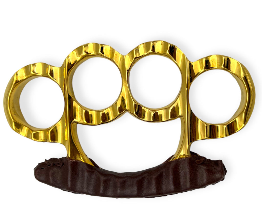 CNC Machine Real Brass knuckle With Leather