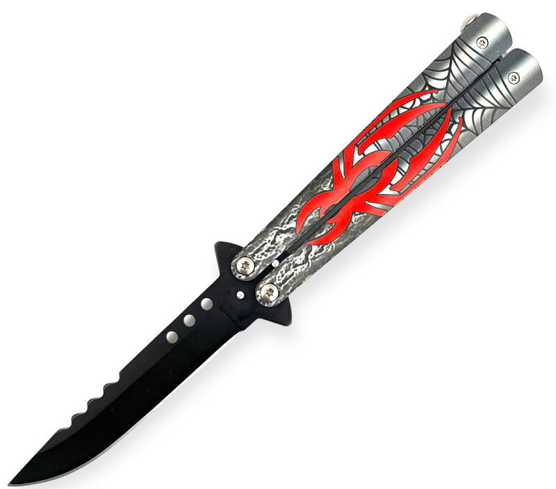 Heavy Duty  Butterfly Knife RED Spider