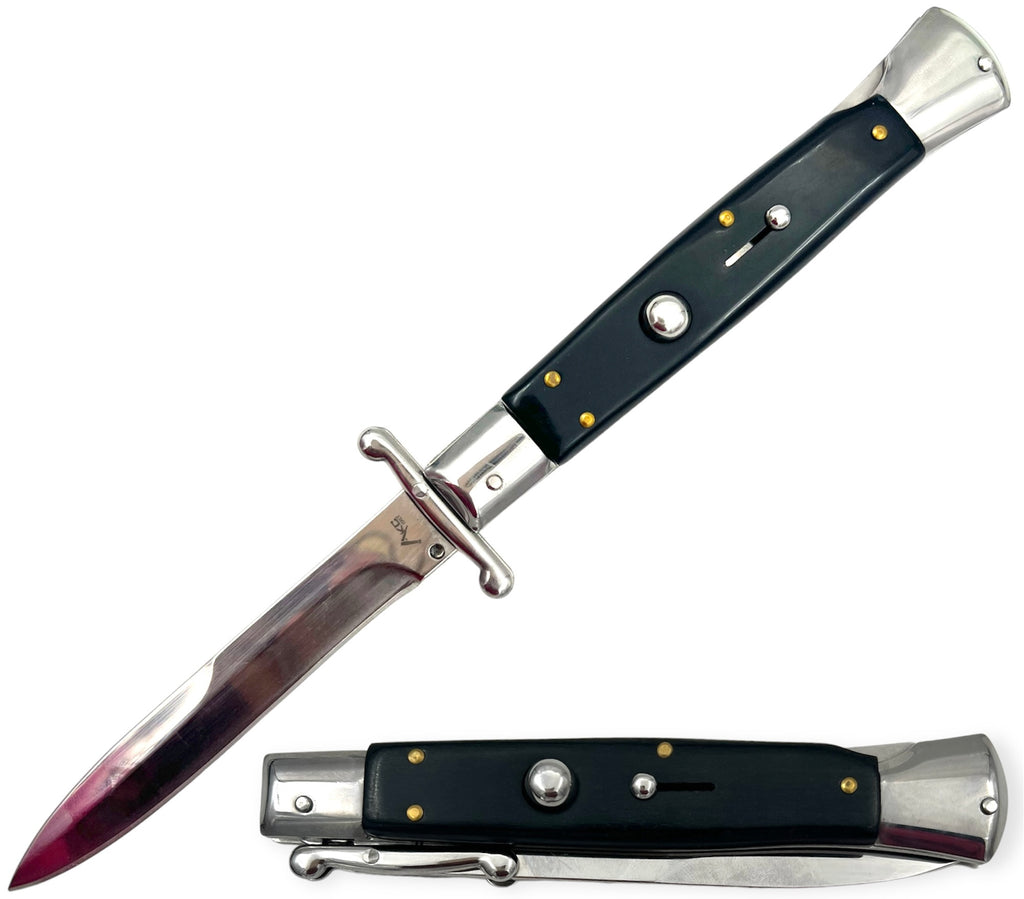 Swing Guard  Automatic Italiano  Style Knife  (Pearl Black )