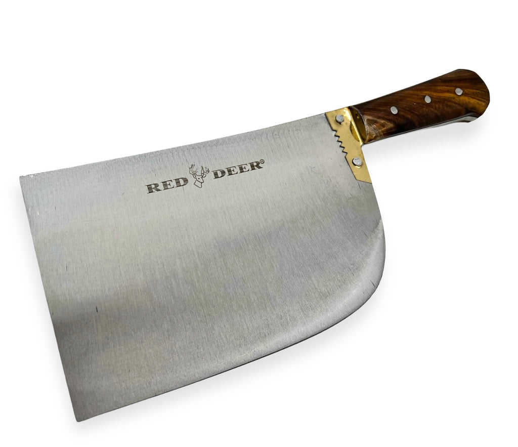 Red Deer®  Dark Brown  Wooden  Meat Cleaver  14 inch