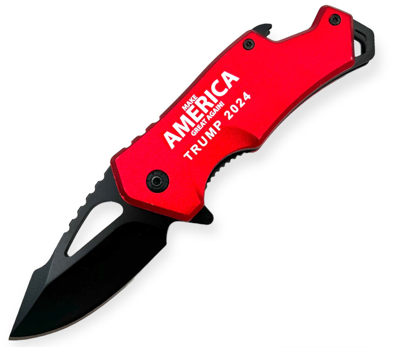 DROP POINT RED FOLDING With BEER BOTTLE OPENER TRUMP 2024