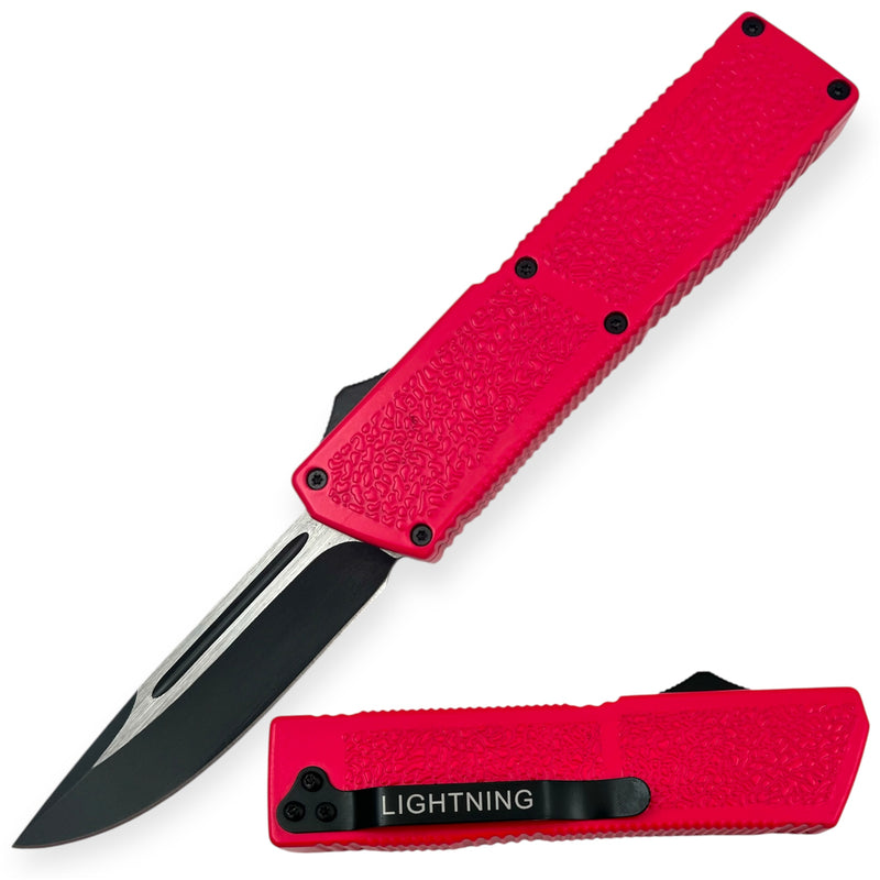 Lighting OTF Knife Pink with case Drop Point