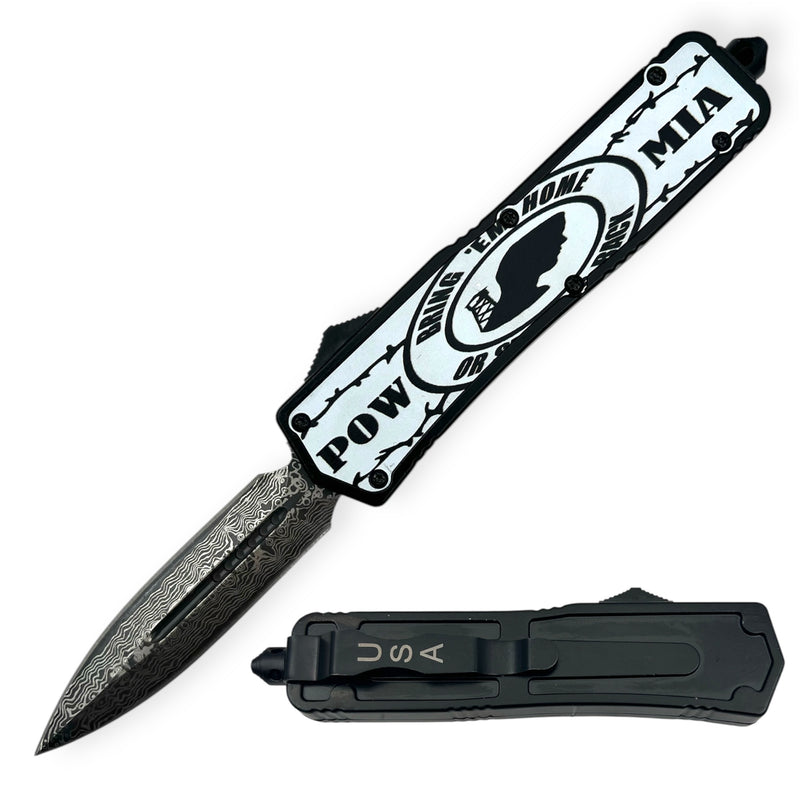 OTF Automatic Knife POW MIA  Double Blade