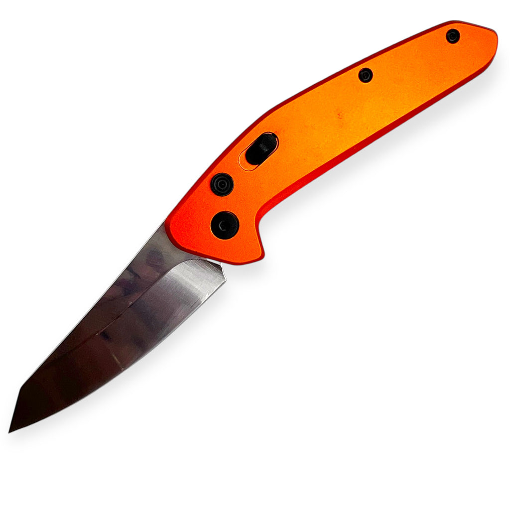 Tactical Side Open Full Auto With Safety Folding  knife Orange CNC Machined