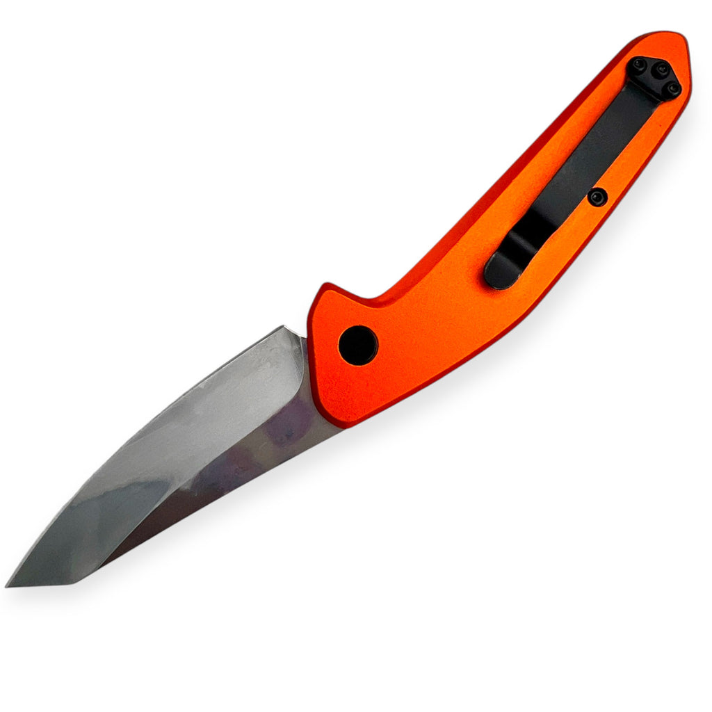 Tactical Side Open Full Auto With Safety Folding  knife Orange CNC Machined