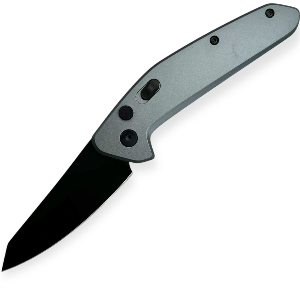 Tactical Side Open Full Auto With Safety Folding  knife Grey CNC Machined