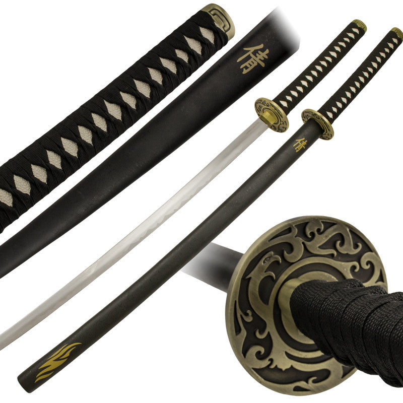 Black Flame Sword Katana Set With Scabbard – Panther Wholesale