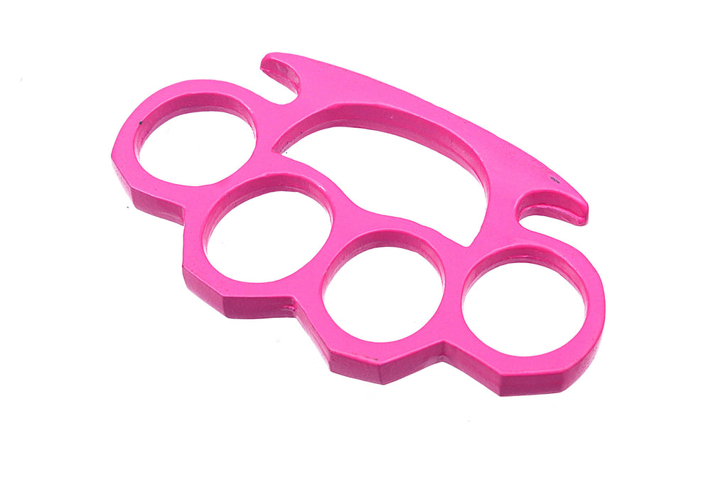 Solid Steel Knuckle Duster Brass Knuckle - Pink