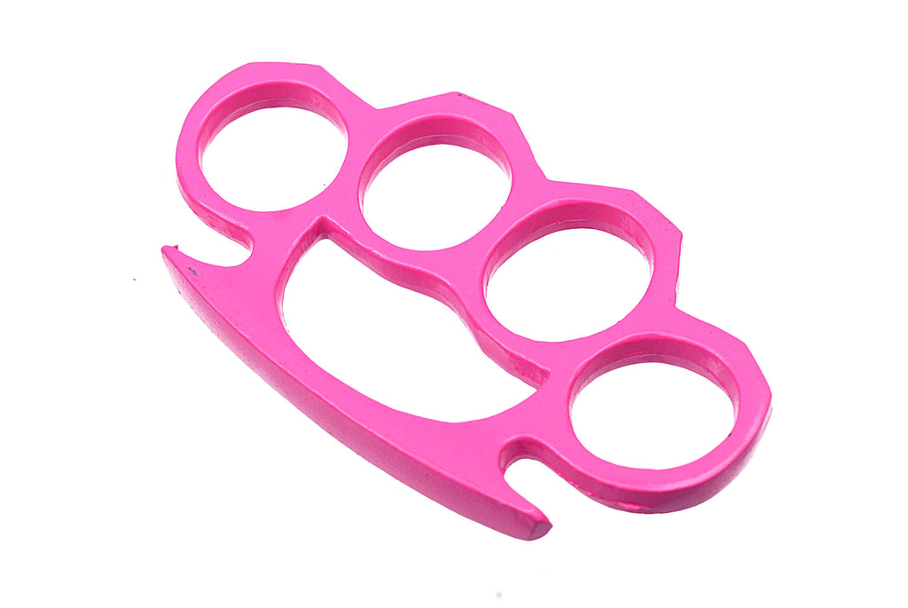 Solid Steel Knuckle Duster Brass Knuckle - Pink