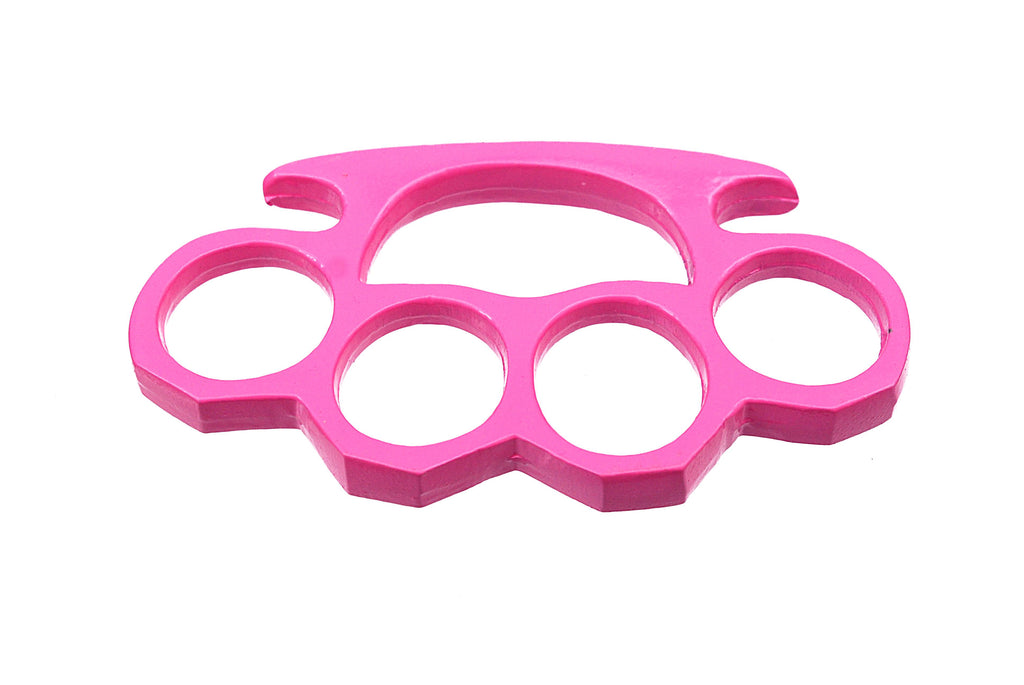 Solid Steel Knuckle Duster Brass Knuckle - Pink