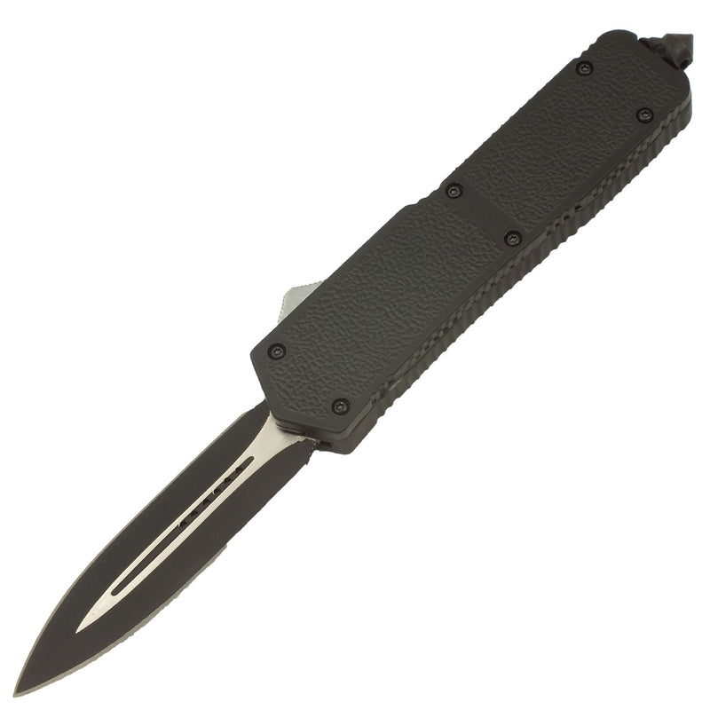 Black Night OTF Heavy Duty Black Blade Spearpoint Knife