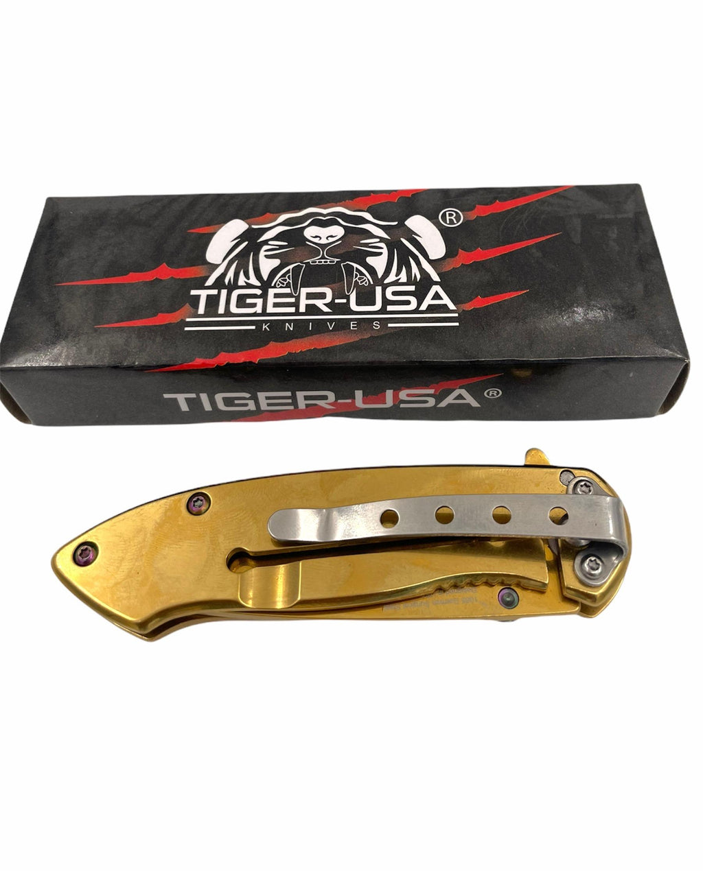 Spring Assisted Folding Knife - GOLD (SJ-1021-GD)