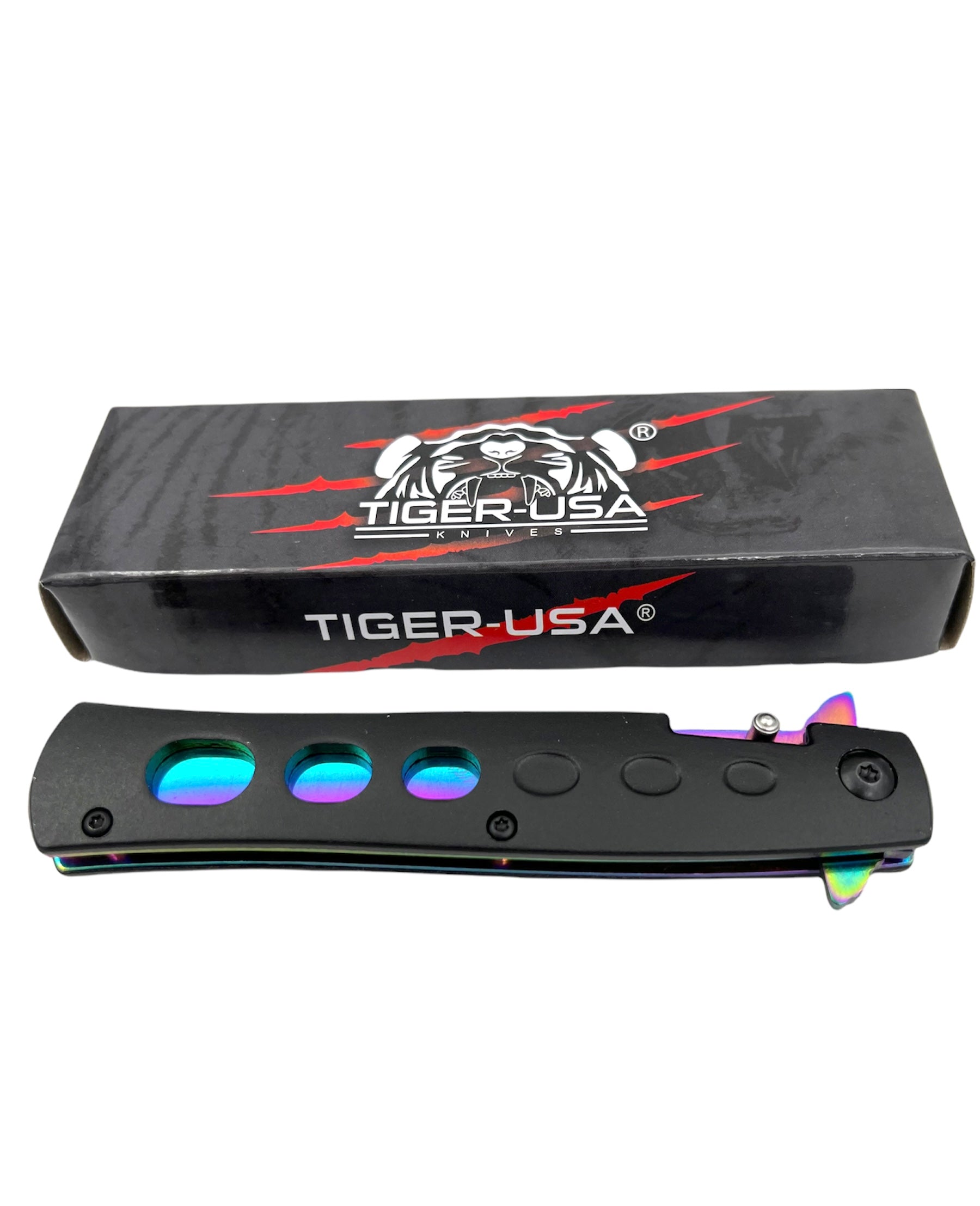 Tiger USA Rainbow Folding Knife Skulls – Panther Wholesale