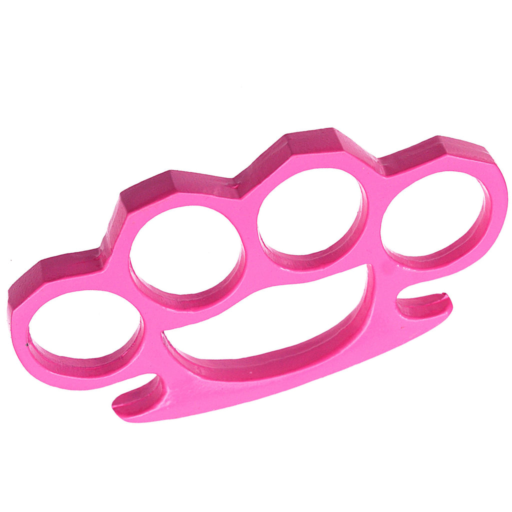 Solid Steel Knuckle Duster Brass Knuckle - Pink