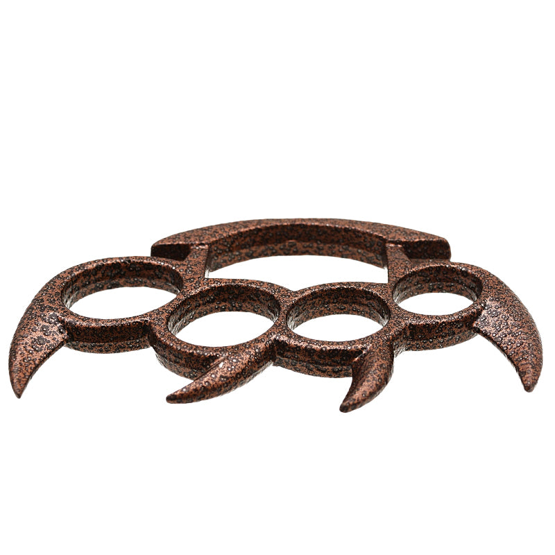 Splatter Scatter Silver & Copper Coated 100% Pure Brass Knuckle Spiked Four  Finger Functional Dual