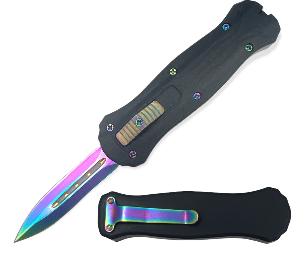 Miniature OTF Automatic Knife - RAINBOW BLADE