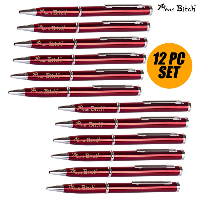 Pen Knife 12 PIECES Set - Red (Mean Bitch)