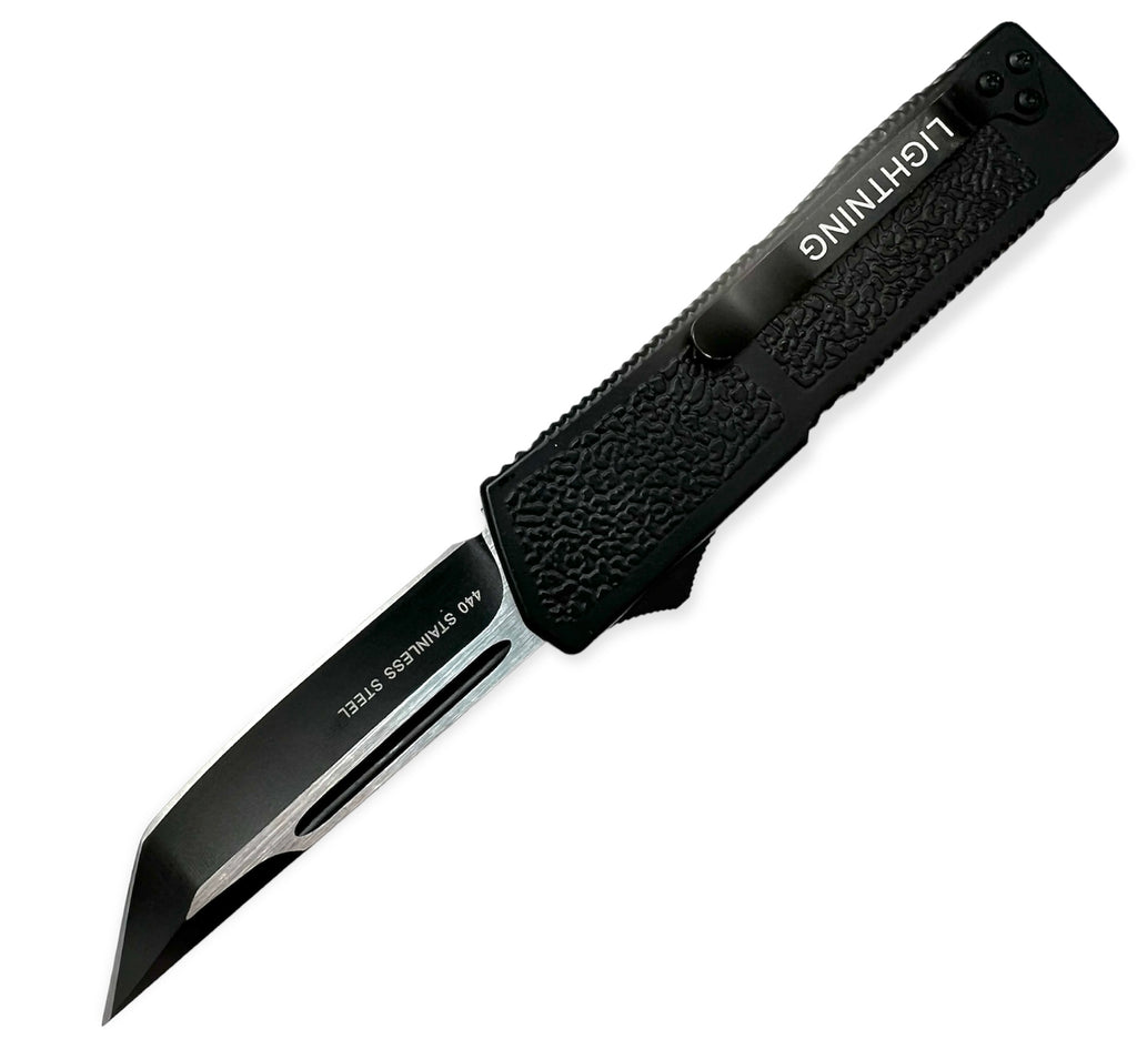 Lighting OTF Knife Tanto Black W Case