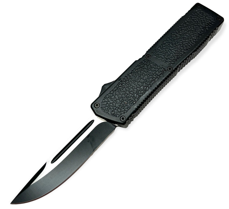 Lighting Action Assisted Knife Drop Point Black OTF