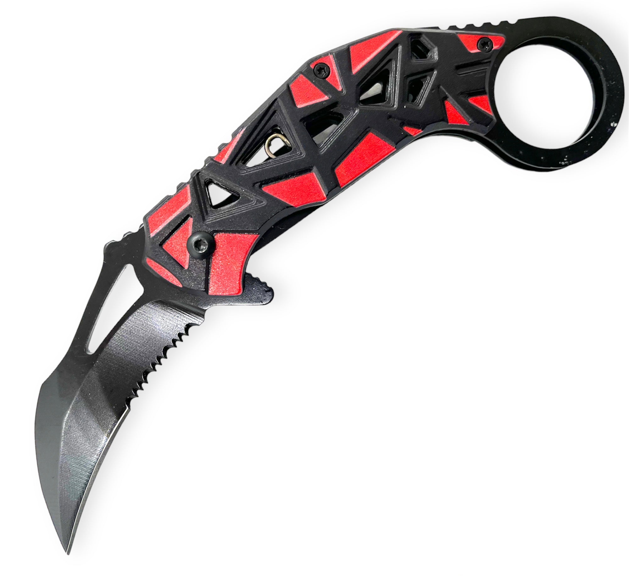 Tiger USA Spring Assisted Knife Karambit Red – Panther Wholesale