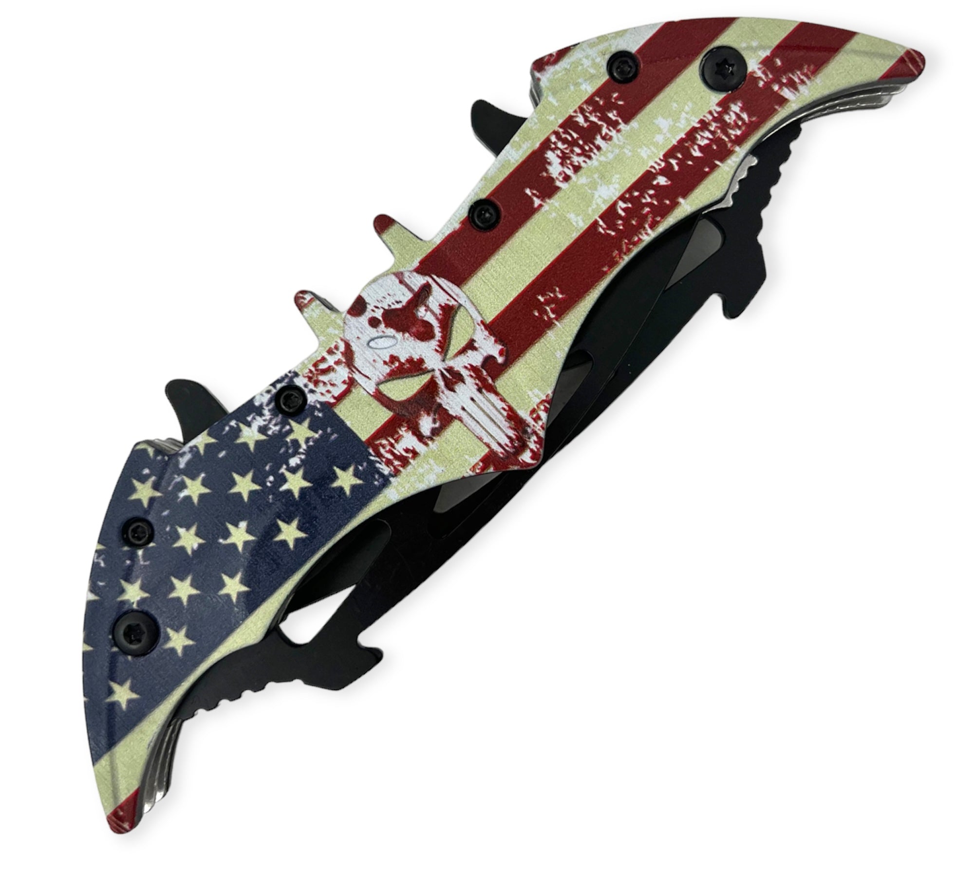 Tiger USA Dual Blade Spring Action Knife SKULL – Panther Wholesale