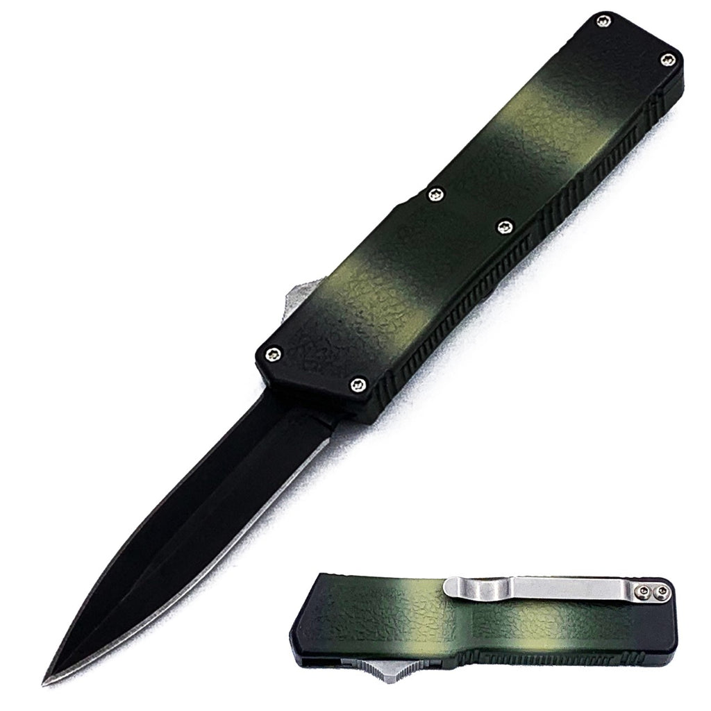 TA 100 GN Lightning Knife Aerospace Aircraft Aluminum Handle 440 Stainless Steel Blade OD Green