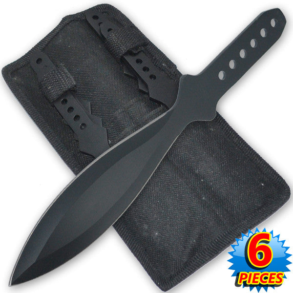 8.5 Inch 12 Piece Black and RAINBOW Throwing Knife Set – Panther