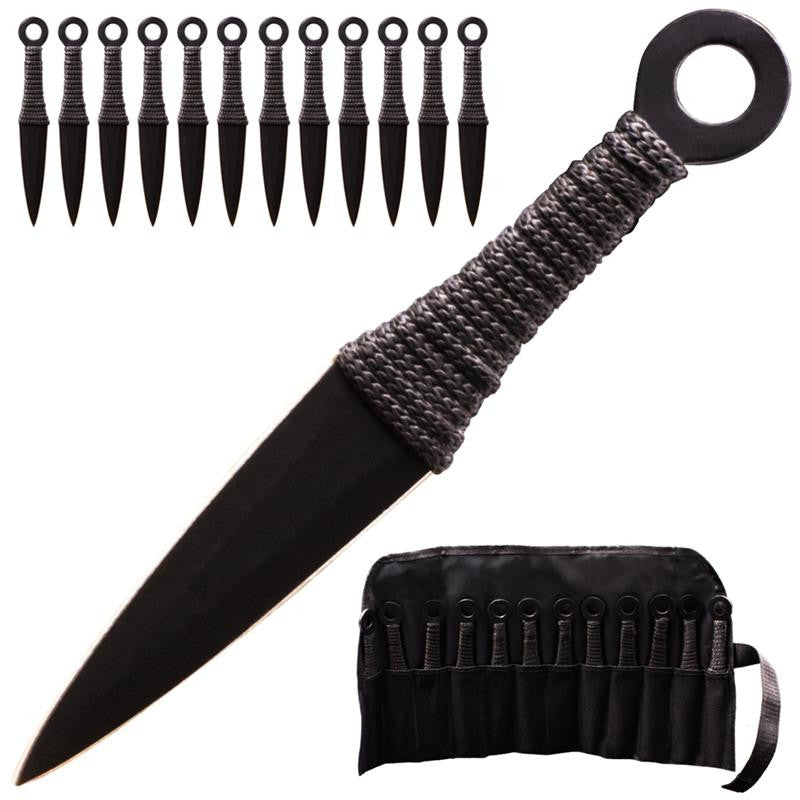 8.5 Inch 12 Piece Black and RAINBOW Throwing Knife Set – Panther Wholesale